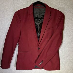 Zara Men's Deep Red Suit Jacket